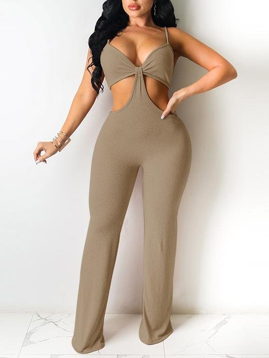 Sexy Halter Sleeveless Hollow Sling Skinny Jumpsuit - Jumpsuits & Rompers - INS | Online Fashion Free Shipping Clothing, Dresses, Tops, Shoes - 20-30 - 24/06/2021 - Bottoms