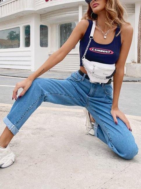 Slant Pocket Straight Leg Jeans Without Belt - Jeans - INS | Online Fashion Free Shipping Clothing, Dresses, Tops, Shoes - 01/30/2021 - Autumn - Blue
