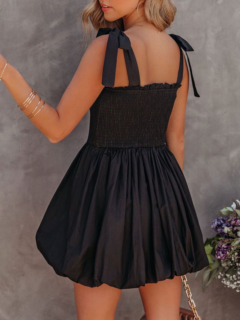 Sleeveless High Waist Lace-up Dress - Mini Dresses - INS | Online Fashion Free Shipping Clothing, Dresses, Tops, Shoes - 14/07/2021 - 20-30 - color-black