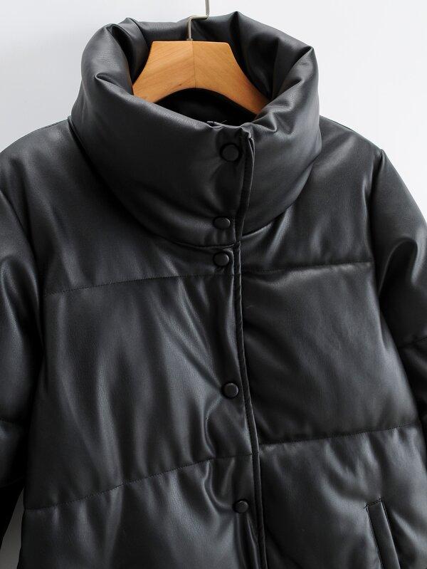 Snap Button Front Puffer Coat - INS | Online Fashion Free Shipping Clothing, Dresses, Tops, Shoes