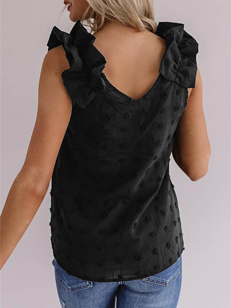 Solid Color Fold Shoulder Strap Vest - Tank Tops - INS | Online Fashion Free Shipping Clothing, Dresses, Tops, Shoes - 03/06/2021 - Color_Black - Color_Brown