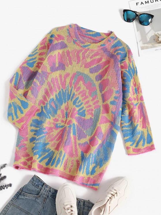 Splatter Tie Dye Print Drop Shoulder Sweater - INS | Online Fashion Free Shipping Clothing, Dresses, Tops, Shoes
