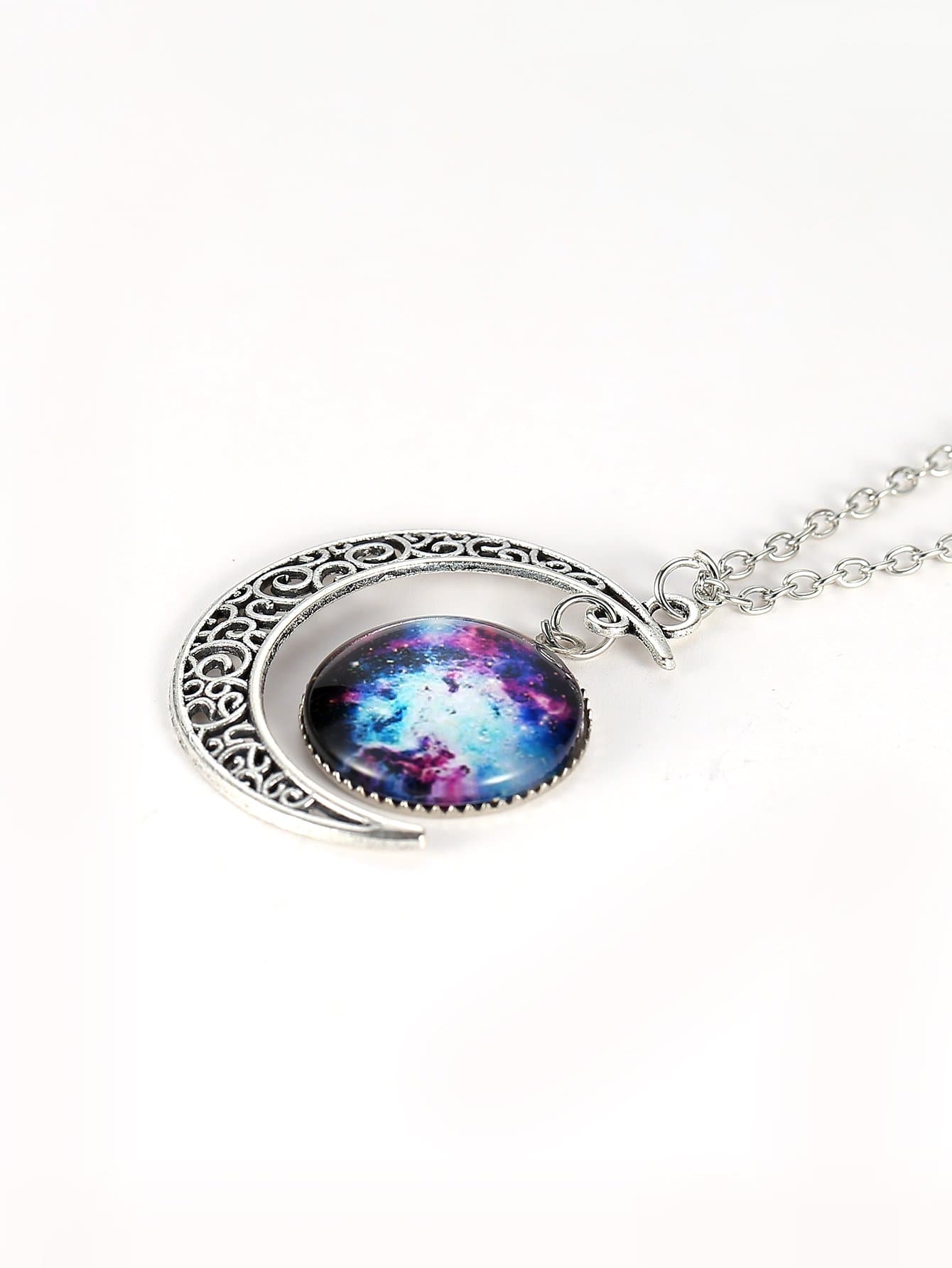 Star Sky Round & Moon Pendant Necklace - INS | Online Fashion Free Shipping Clothing, Dresses, Tops, Shoes