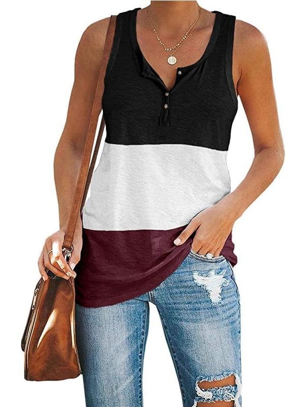 Stitching Contrast Color Casual Loose Sleeveless Vest - Vests - INS | Online Fashion Free Shipping Clothing, Dresses, Tops, Shoes - 05/18/2021 - Category_Vests - Color_Black