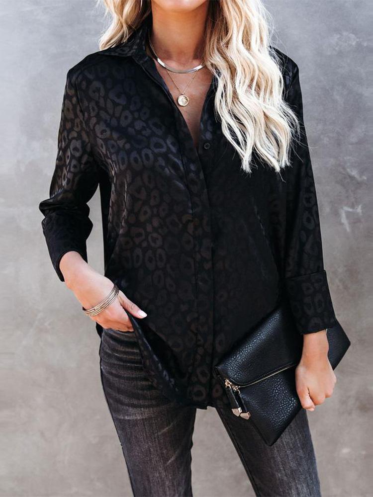Women's Blouses Leopard Print Long Sleeve Blouses - Blouses - INS | Online Fashion Free Shipping Clothing, Dresses, Tops, Shoes - 13/08/2021 - 20-30 - BLO2108131308