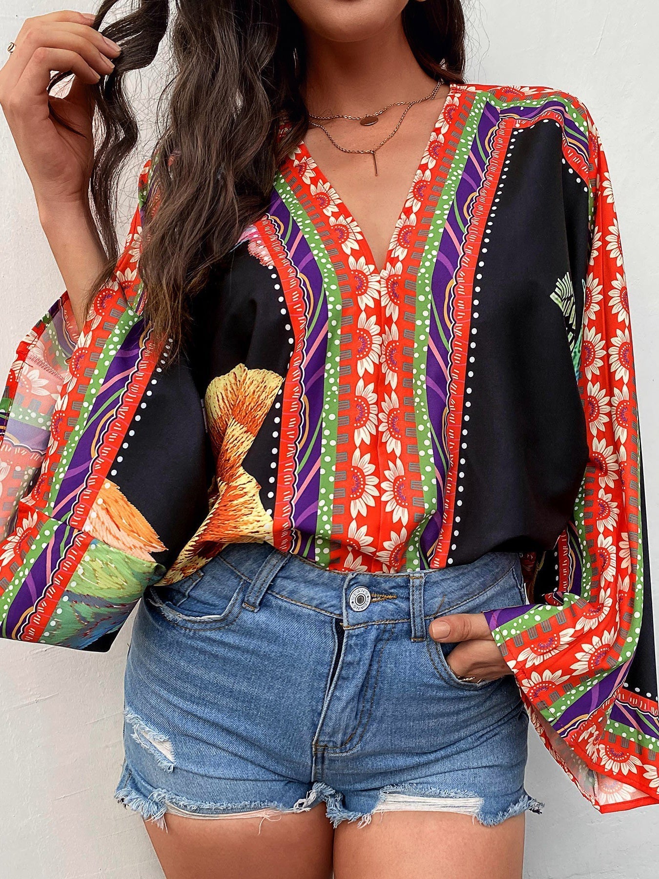 Women's Blouses Loose Bohemian Print Long Sleeve Blouse - Blouses - Instastyled | Online Fashion Free Shipping Clothing, Dresses, Tops, Shoes - 08/03/2022 - 30-40 - BLO2203081616