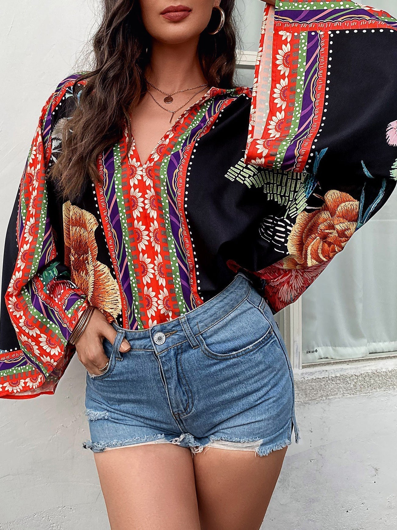 Women's Blouses Loose Bohemian Print Long Sleeve Blouse - Blouses - Instastyled | Online Fashion Free Shipping Clothing, Dresses, Tops, Shoes - 08/03/2022 - 30-40 - BLO2203081616