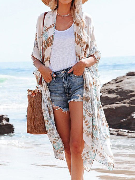 Women's Cardigans Loose Printed Tulle Sun Protection Cardigan - Cardigans - Instastyled | Online Fashion Free Shipping Clothing, Dresses, Tops, Shoes - 18/03/2022 - 30-40 - CAR2203181218