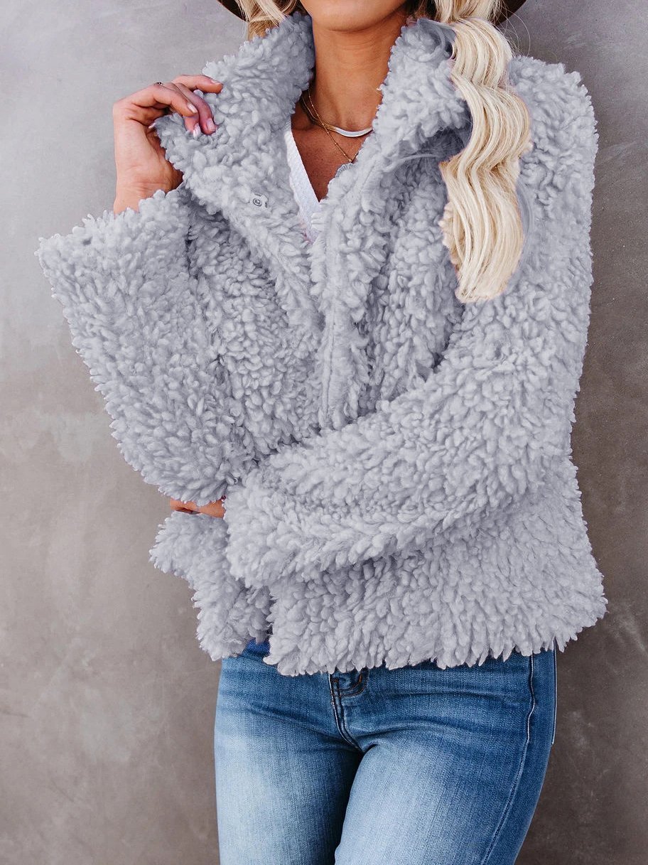 Women's Coats Long Sleeve Lamb Wool Crop Coat - Coats & Jackets - INS | Online Fashion Free Shipping Clothing, Dresses, Tops, Shoes - 15/10/2021 - COA2110151220 - Coats & Jackets