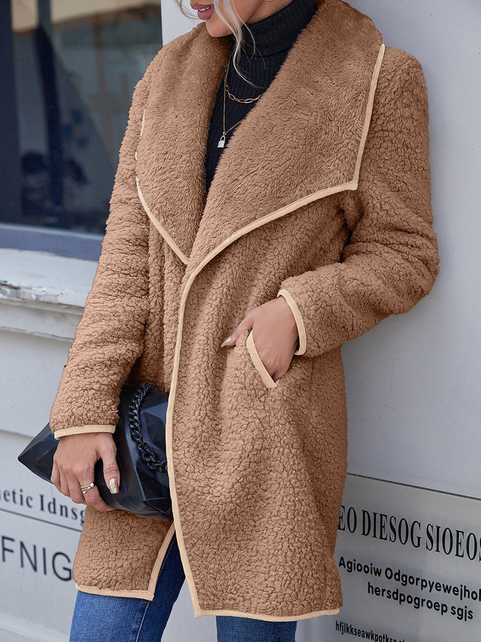 Women's Coats Loose Large Plush Mid-Length Coat - Coats & Jackets - INS | Online Fashion Free Shipping Clothing, Dresses, Tops, Shoes - 13/10/2021 - 30-40 - COA2110131216