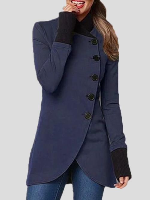 Women's Coats Single-Breasted Long Sleeve Irregular Coat - Coats & Jackets - INS | Online Fashion Free Shipping Clothing, Dresses, Tops, Shoes - 12/11/2021 - 20-30 - COA2111121304