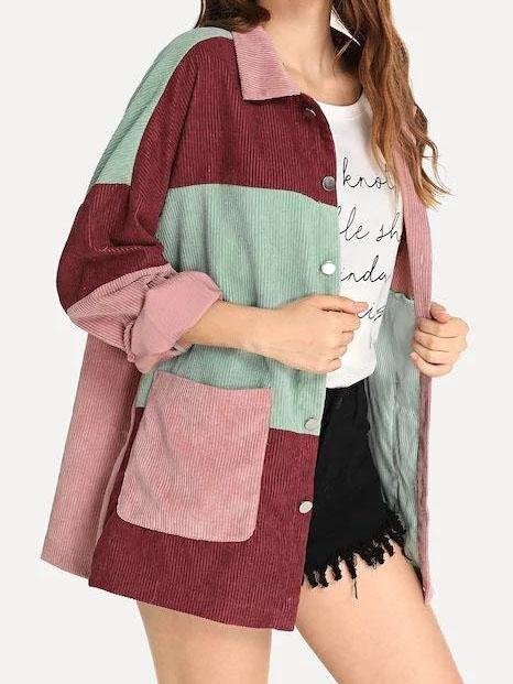 Women's Corduroy Shirt Jacket - Coats - INS | Online Fashion Free Shipping Clothing, Dresses, Tops, Shoes - Coats - hide -