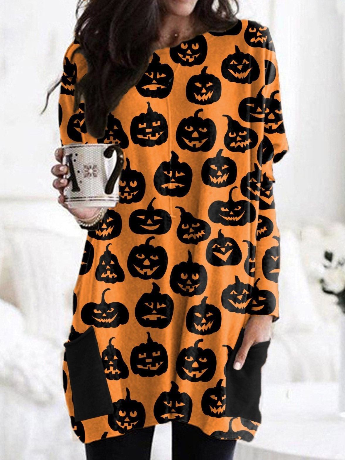 Women's Dresses Cartoon Print Long Sleeve Dress - Mini Dresses - INS | Online Fashion Free Shipping Clothing, Dresses, Tops, Shoes - 10-20 - 20/08/2021 - Category_Mini Dresses