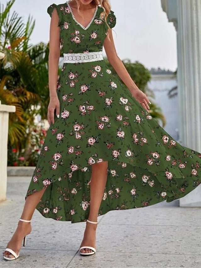 Women's Dresses Floral Print V-Neck Sleeveless Dress - Maxi Dresses - Instastyled | Online Fashion Free Shipping Clothing, Dresses, Tops, Shoes - 01/03/2022 - 40-50 - color-black