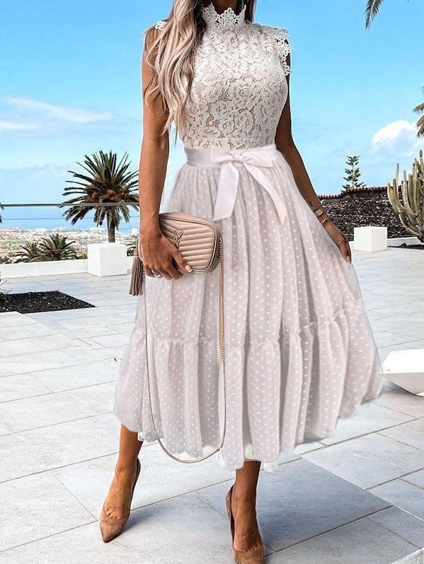 Women's Dresses Pure Lace Mesh Simple Belt Slit Dress - Maxi Dresses - Instastyled | Online Fashion Free Shipping Clothing, Dresses, Tops, Shoes - 28/12/2021 - color-black - color-pink