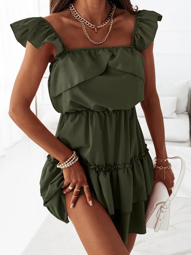 Women's Dresses Square Neck Sleeveless Bare Back Dress - Mini Dresses - Instastyled | Online Fashion Free Shipping Clothing, Dresses, Tops, Shoes - 13/04/2022 - 30-40 - color-green