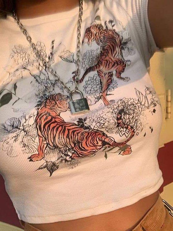 Women's fashion tiger printed top - INS | Online Fashion Free Shipping Clothing, Dresses, Tops, Shoes